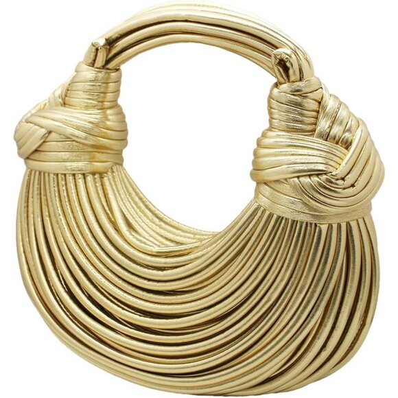 Stylish Crossbody Satchel in Z-Gold - Creative Noodle Shape Handbag for Women - Picture 2 of 7